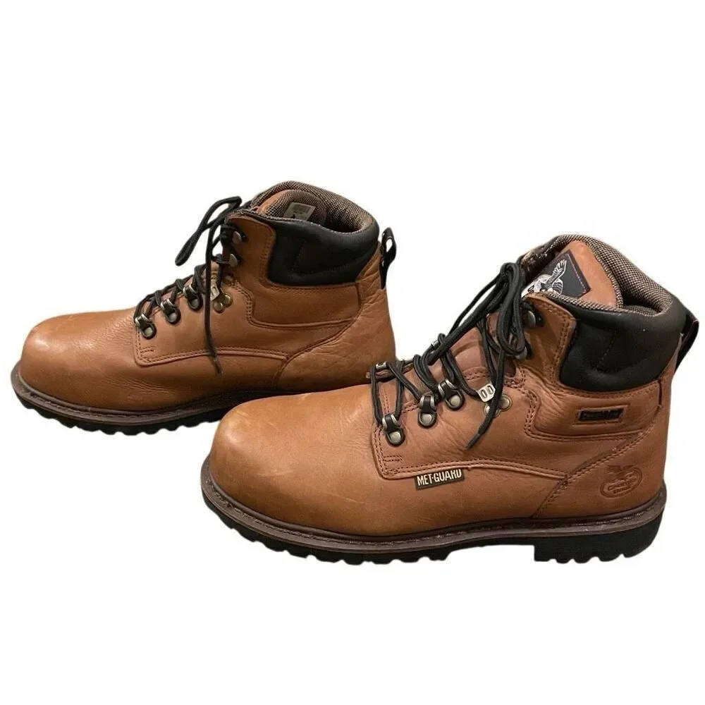 Georgia Boot Mens Steel Toe Safety Work 12M Brown Comfort Core Anti Impact G6315
